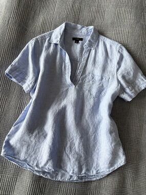 J. Crew Light Blue 100% linen shirt
